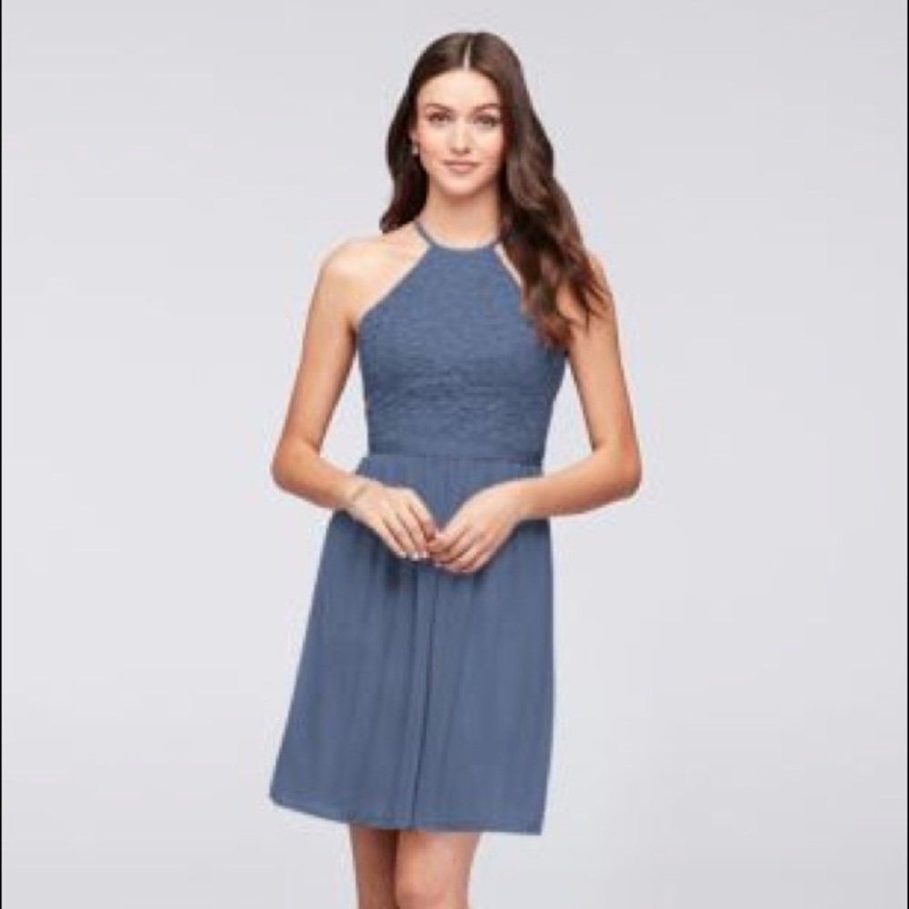 David’s Bridal open-back lace/mesh dress size 8